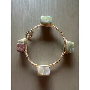 Alexa's Angels Wire Wrapped Stone Bangle Bracelet Inspirational Faith Spiritual